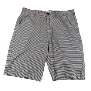 Better Unsaid Shorts Mens 34 Blue White Striped Casual Cotton Flat Front Summer